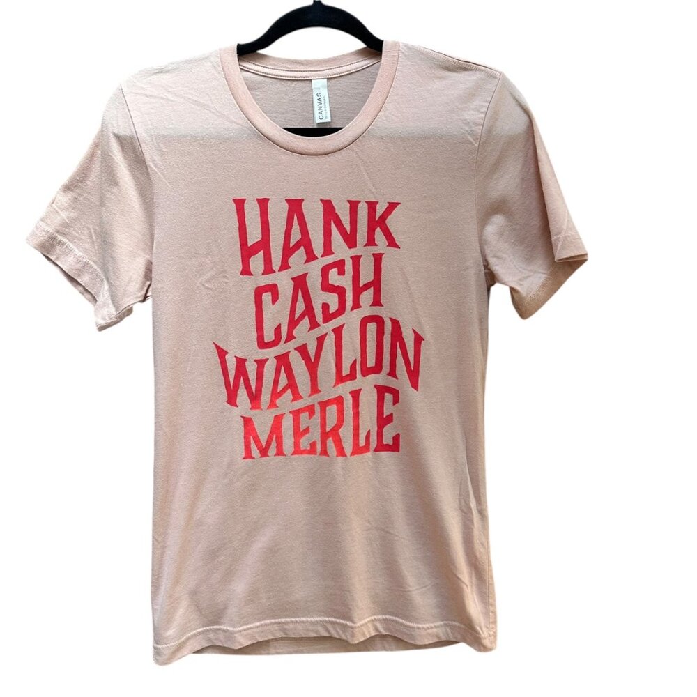 Hank‎ Waylon Merle Country Music Concert T-Shirt Western Bella+Canvas Size SM